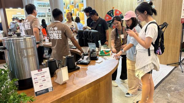 Ilustrasi Gen Z jajan kopi Americano